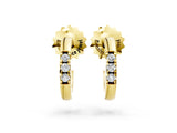 Yellow gold Round Diamond Petite Huggie Hoop Earrings_4
