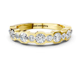 Yellow gold Round Diamond Promise Ring with Round Diamond Accents