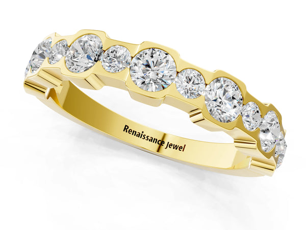 Yellow gold Round Diamond Promise Ring with Round Diamond Accents