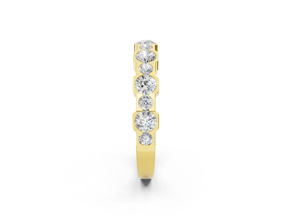 Yellow gold Round Diamond Promise Ring with Round Diamond Accents