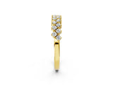 Yellow gold Round Diamond Prong Set Chevron Band_11