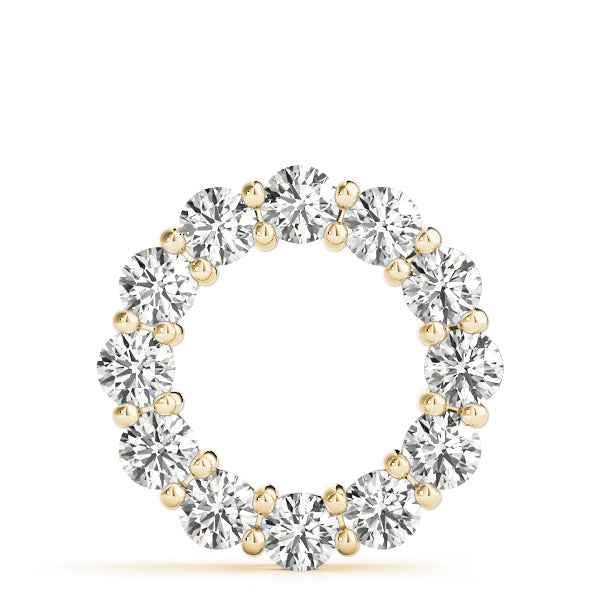 Yellow gold Round Diamond Prong-Set Circle Pendant 1