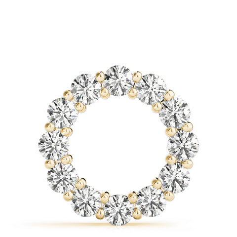 Yellow gold Round Diamond Prong-Set Circle Pendant 1