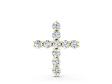 Yellow gold Round Diamond Prong-Set Cross Pendant_57