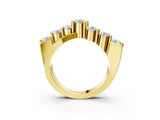 Yellow gold Round Diamond Prong-Set Crossover Band_40