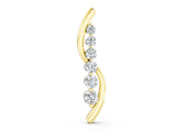 Yellow gold Round Diamond Prong-Set Curved Pendant_6