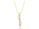 Yellow gold Round Diamond Prong-Set Curved Pendant_7
