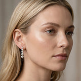 14K Yellow Gold 6.18 Carat E VS Round Diamond Prong Set Drop Earrings