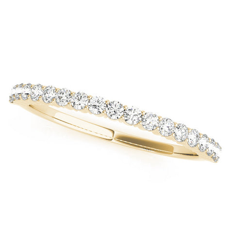 Yellow gold Round Diamond Prong Set Eternity Band