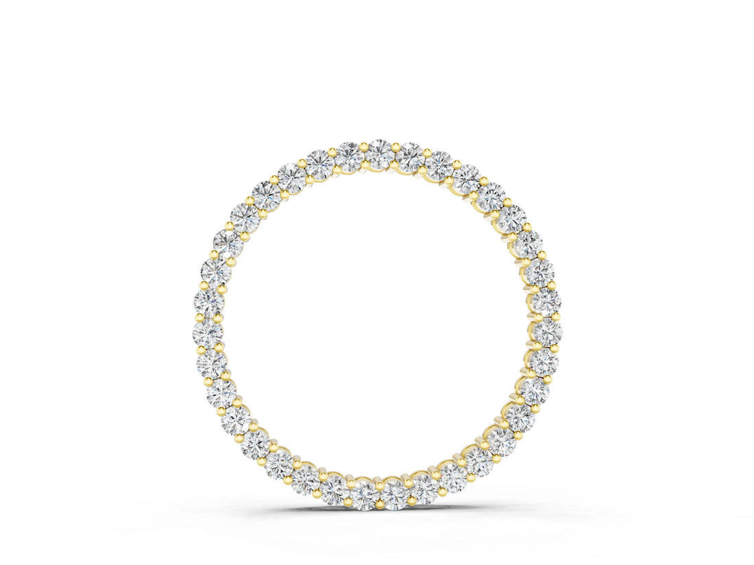 Yellow gold Round Diamond Prong-Set Eternity Pendant_23