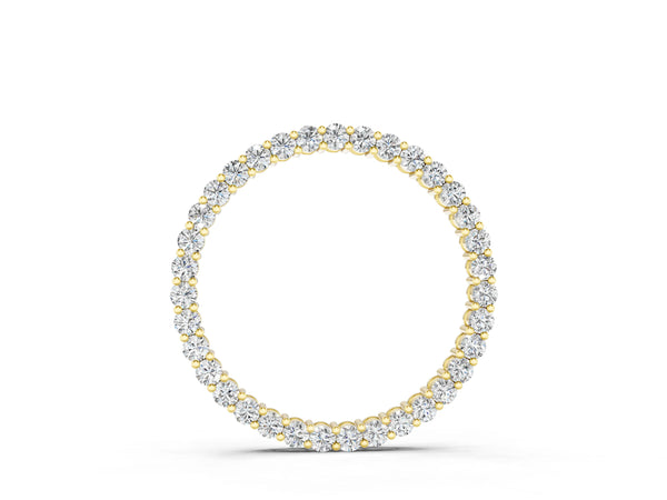 Yellow gold Round Diamond Prong-Set Eternity Pendant