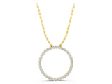 Yellow gold Round Diamond Prong-Set Eternity Pendant_24