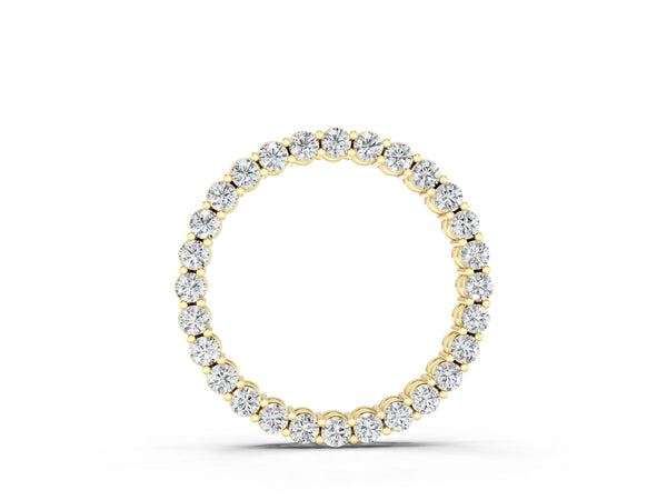 Yellow gold Round Diamond Prong Set Eternity Pendant