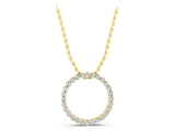 Yellow gold Round Diamond Prong Set Eternity Pendant_7