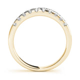 Yellow gold Round Diamond Prong Set Half Eternity Band 1