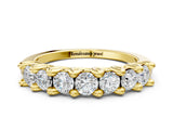 Yellow gold Round Diamond Prong-Set Half Eternity Band_2