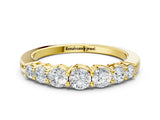 Yellow gold Round Diamond Prong-Set Half-Eternity Band_2