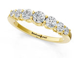 Yellow gold Round Diamond Prong-Set Half-Eternity Band_3