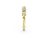 Yellow gold Round Diamond Prong-Set Half Eternity Band_4