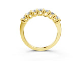 Yellow gold Round Diamond Prong-Set Half Eternity Band_5