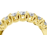 Yellow gold Round Diamond Prong-Set Half Eternity Band_6