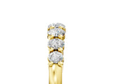 Yellow gold Round Diamond Prong-Set Half-Eternity Band_7