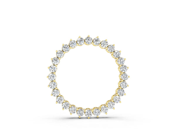 Yellow gold Round Diamond Prong-Set Halo Pendant