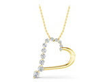 Yellow gold Round Diamond Prong-Set Heart Pendant_7