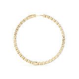 Yellow gold Round Diamond Prong Set Hoop Earrings 2