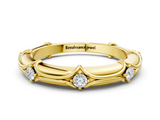 Yellow gold Round Diamond Prong-Set Milgrain Eternity Band_23