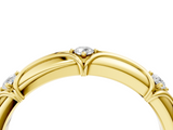 Yellow gold Round Diamond Prong-Set Milgrain Eternity Band_27
