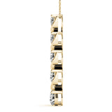 Yellow gold Round Diamond Prong-Set Swirl Pendant 2
