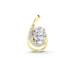 Yellow gold Round Diamond Prong Set Swirl Pendant_3