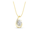 Yellow gold Round Diamond Prong Set Swirl Pendant_4