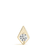 Yellow gold Round Diamond Rhombus Bezel Pendant 1