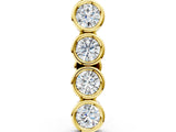 Yellow gold Round Diamond Row Flatback Earring
