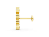 Yellow gold Round Diamond Row Flatback Earring_1