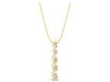 Yellow gold Round Diamond S-Curve Prong Pendant_7