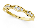 Yellow gold Round Diamond Scalloped Pavé Eternity Band_22