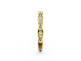 Yellow gold Round Diamond Scalloped Pavé Eternity Band_23
