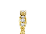 Yellow gold Round Diamond Scalloped Pavé Eternity Band_26