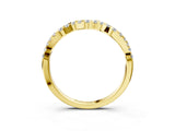 Yellow gold Round Diamond Scalloped Pavé Wedding Band with Shared Prong Setting_7