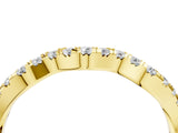 Yellow gold Round Diamond Scalloped Pavé Wedding Band with Shared Prong Setting_8
