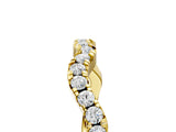 Yellow gold Round Diamond Scalloped Pavé Wedding Band with Shared Prong Setting_9