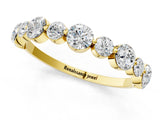 10K Yellow Gold Round Diamond Scalloped Prong Set Eternity Band