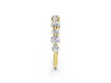 10K Yellow Gold Round Diamond Scalloped Prong Set Eternity Band