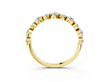 10K Yellow Gold Round Diamond Scalloped Prong Set Eternity Band