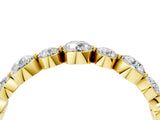 10K Yellow Gold Round Diamond Scalloped Prong Set Eternity Band
