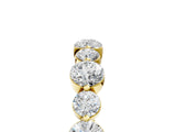 10K Yellow Gold Round Diamond Scalloped Prong Set Eternity Band