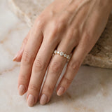 Yellow gold Round Diamond Scalloped Prong Set Eternity Band_65